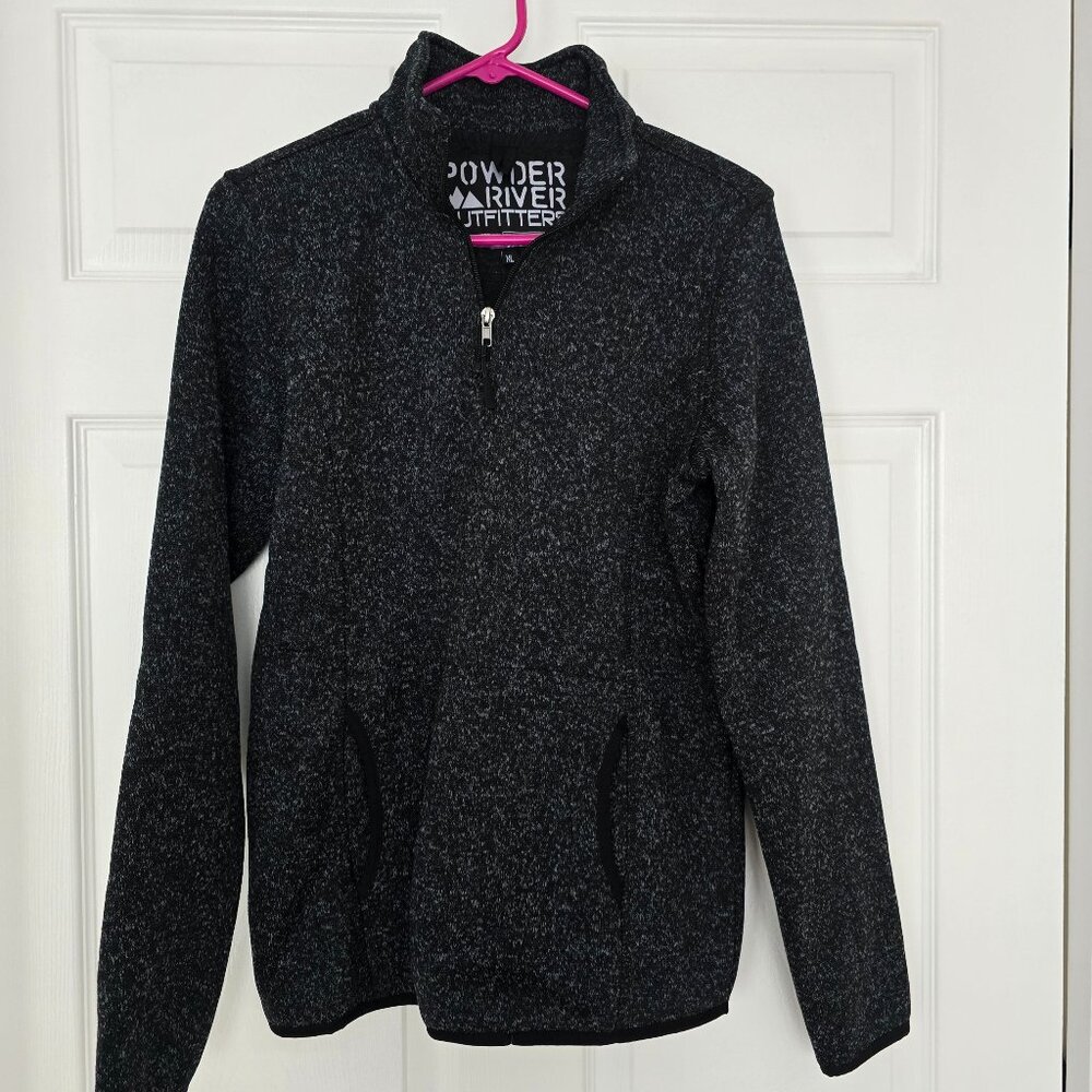 Powder River Outfitters by Panhandle 1/4 Zip Pullover‎ Kids Youth Black Size XL